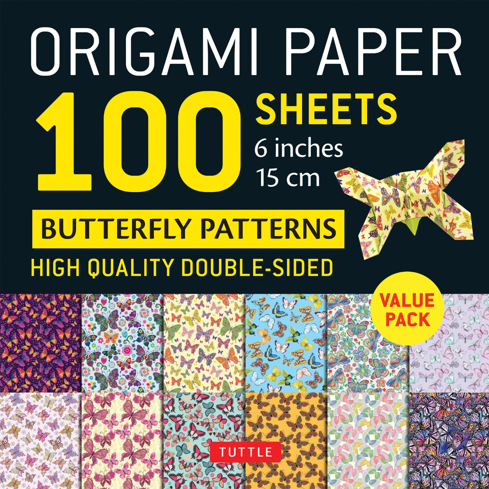 NEW BOOK Origami Paper 100 Sheets Butterfly Patterns 6″ (15 cm) – Double-Sided O