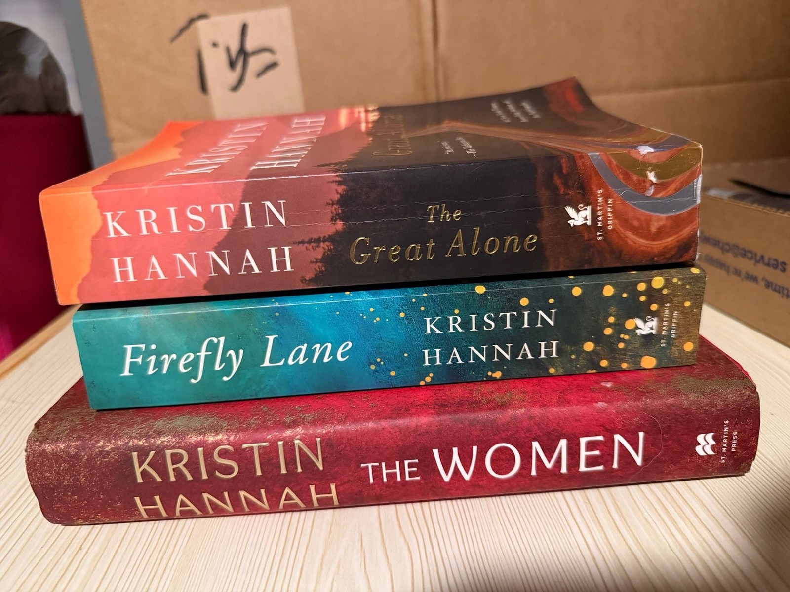 Kristin Hannah 3-Book Lot: The Great Alone, Firefly Lane, and The Women