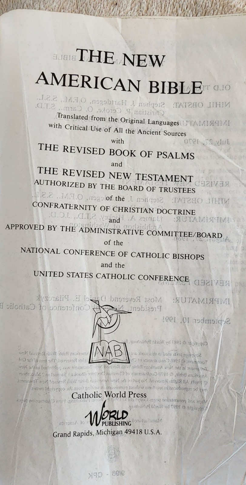The New American Bible Catholic World Press Red Letter Edition Crimson Cover 91