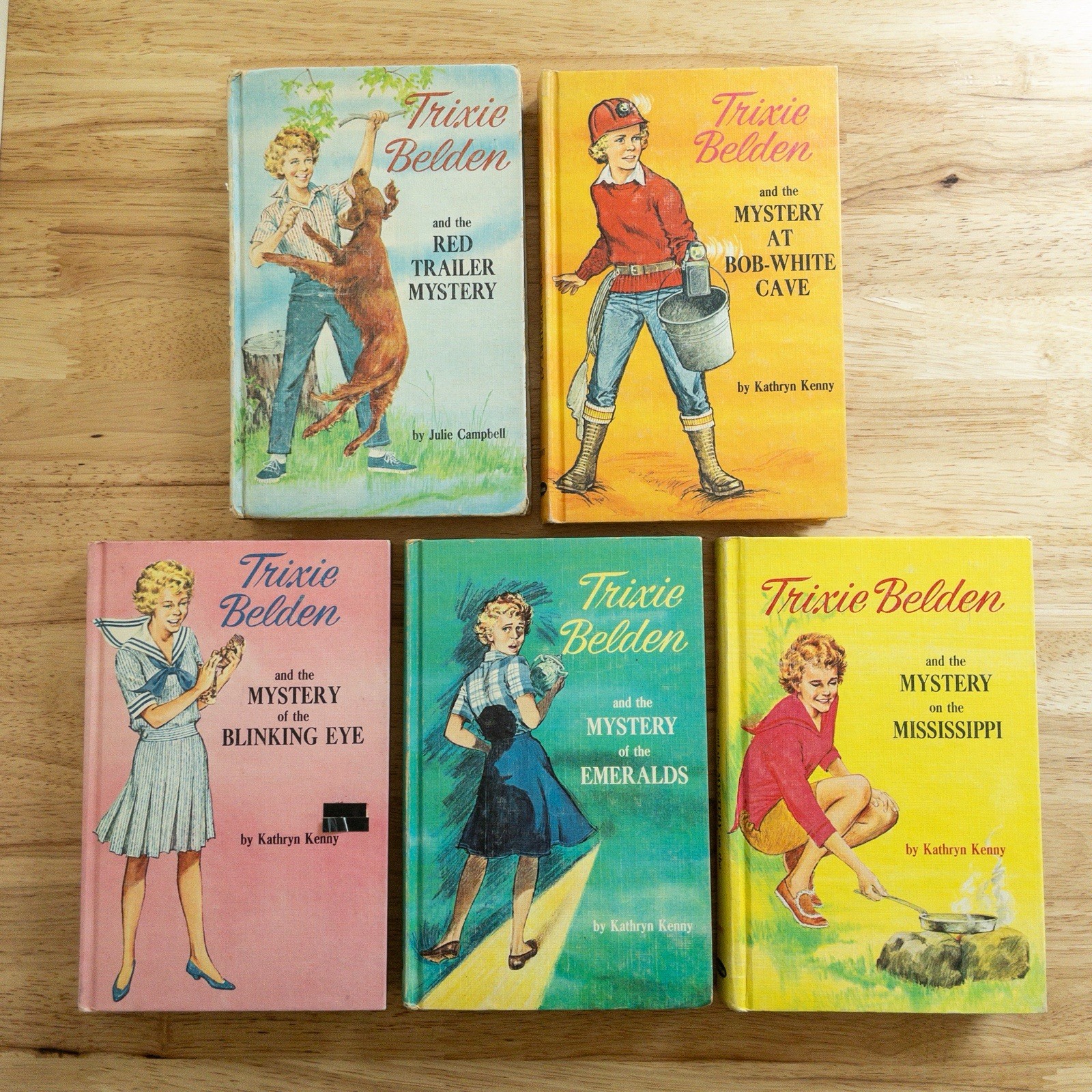 Lot 6 Vintage Trixie Belden Kathryn Kenny Whitman Golden Deluxe Hardcover 1960s