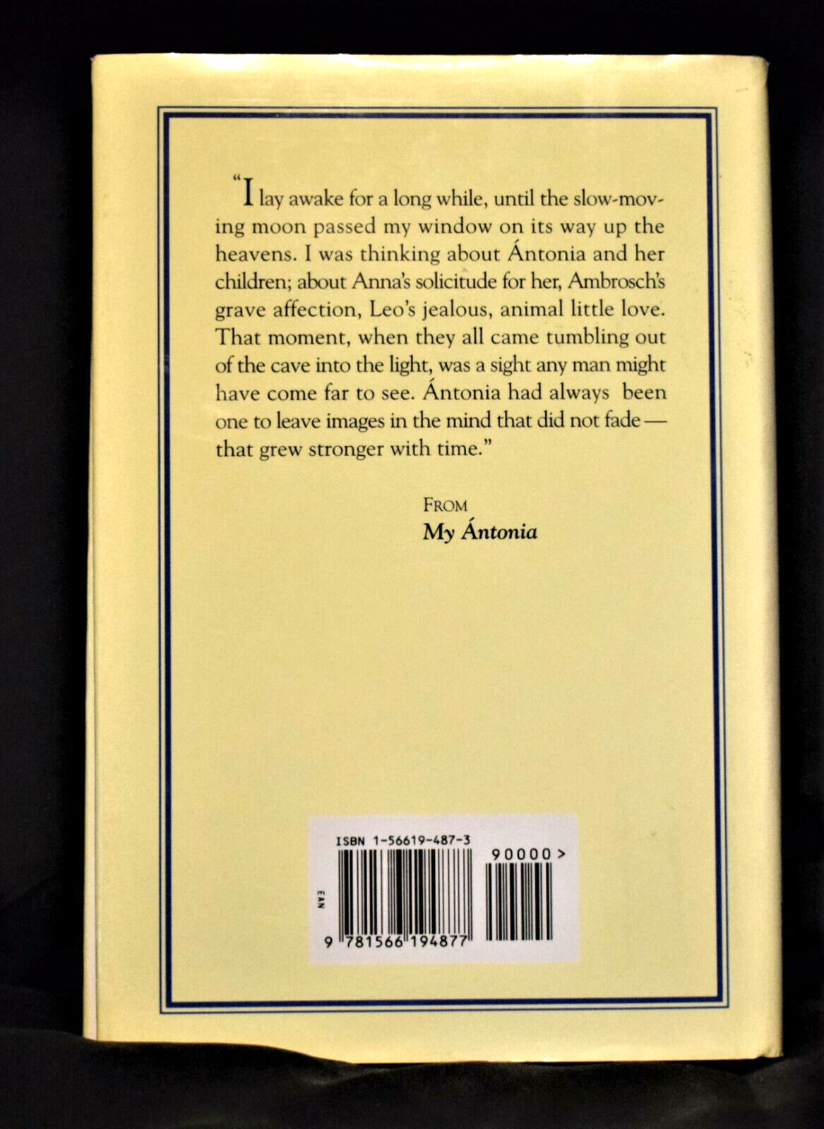 My Antonia by Willa Cather ~ Hardcover ~ 1994 ~ pages 266