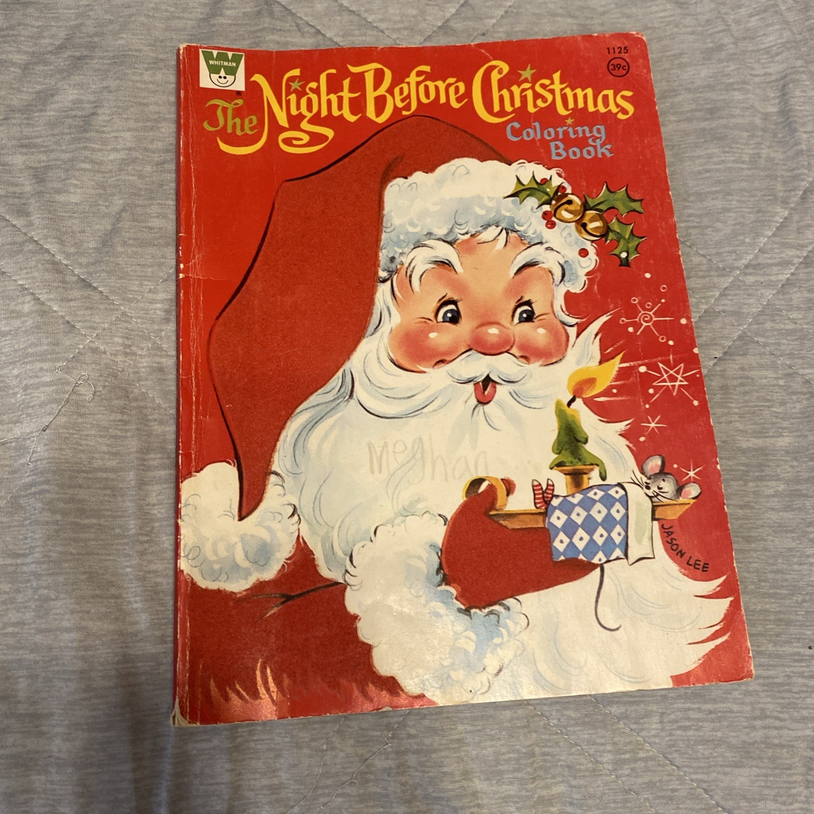 Vintage The Night Before Christmas Coloring 1972 Whitman Flocked Some Use