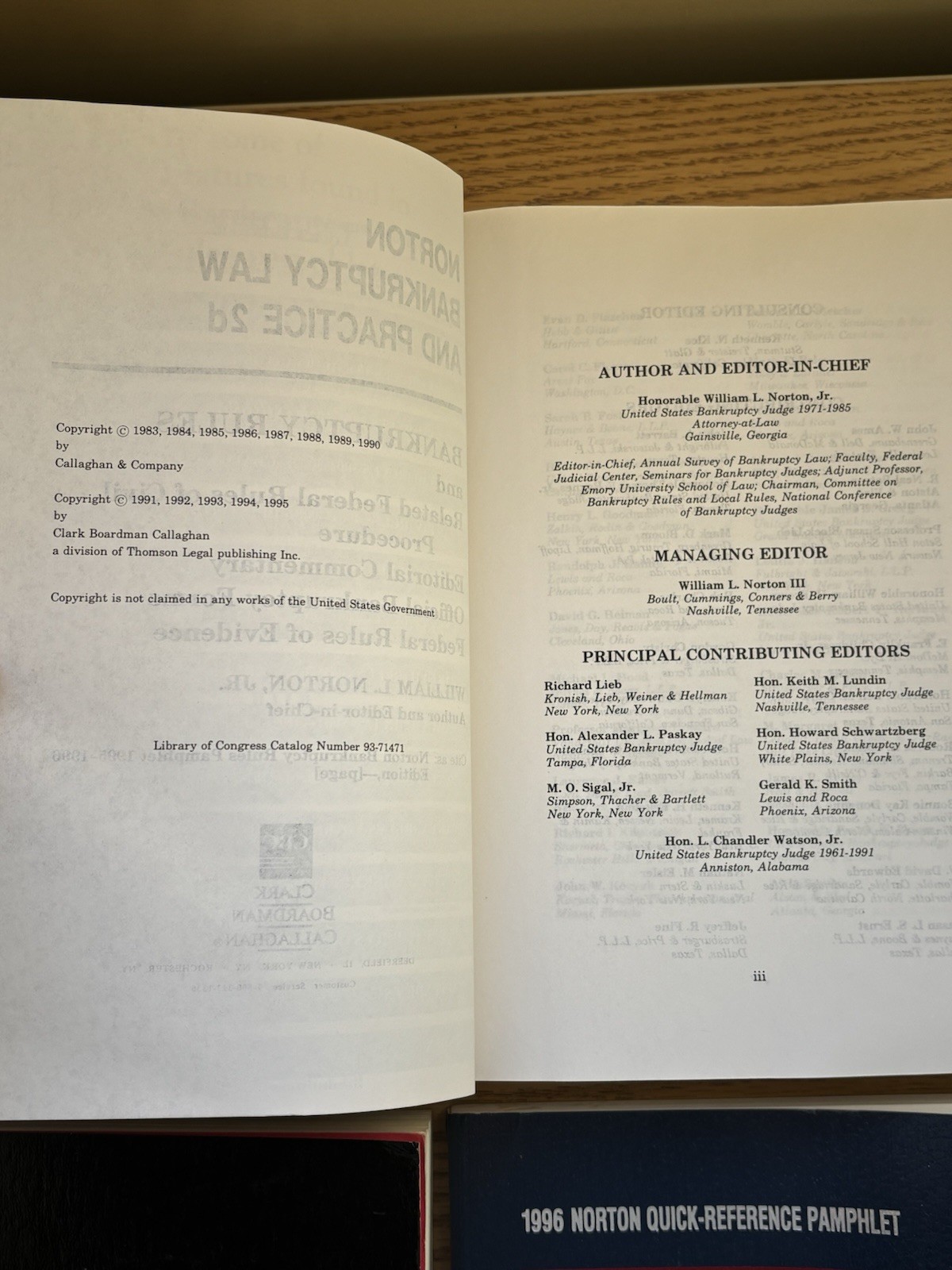 Vintage Bankruptcy Law Book Set (4) – Norton 1995-1996 & LCP 1989 – Legal Decor