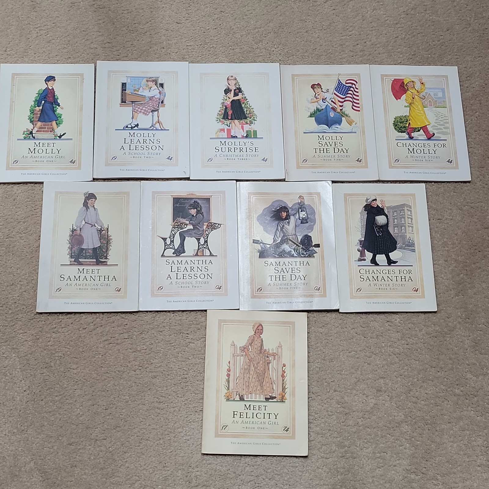 Lot 10 American Girl Collection Books Samantha, Molly & Felicity -Pleasant Co.