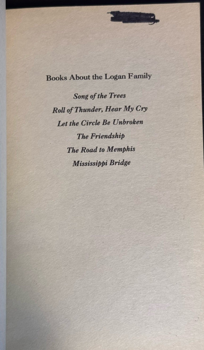 Roll of Thunder, Hear My Cry Paperback Novel, Mildred D. Taylor, Newbery Medal