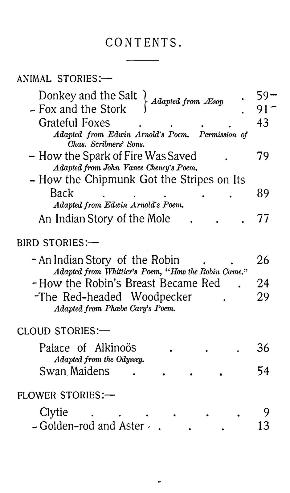 1895 Nature Myths and Stories for Little Children 102 Pages