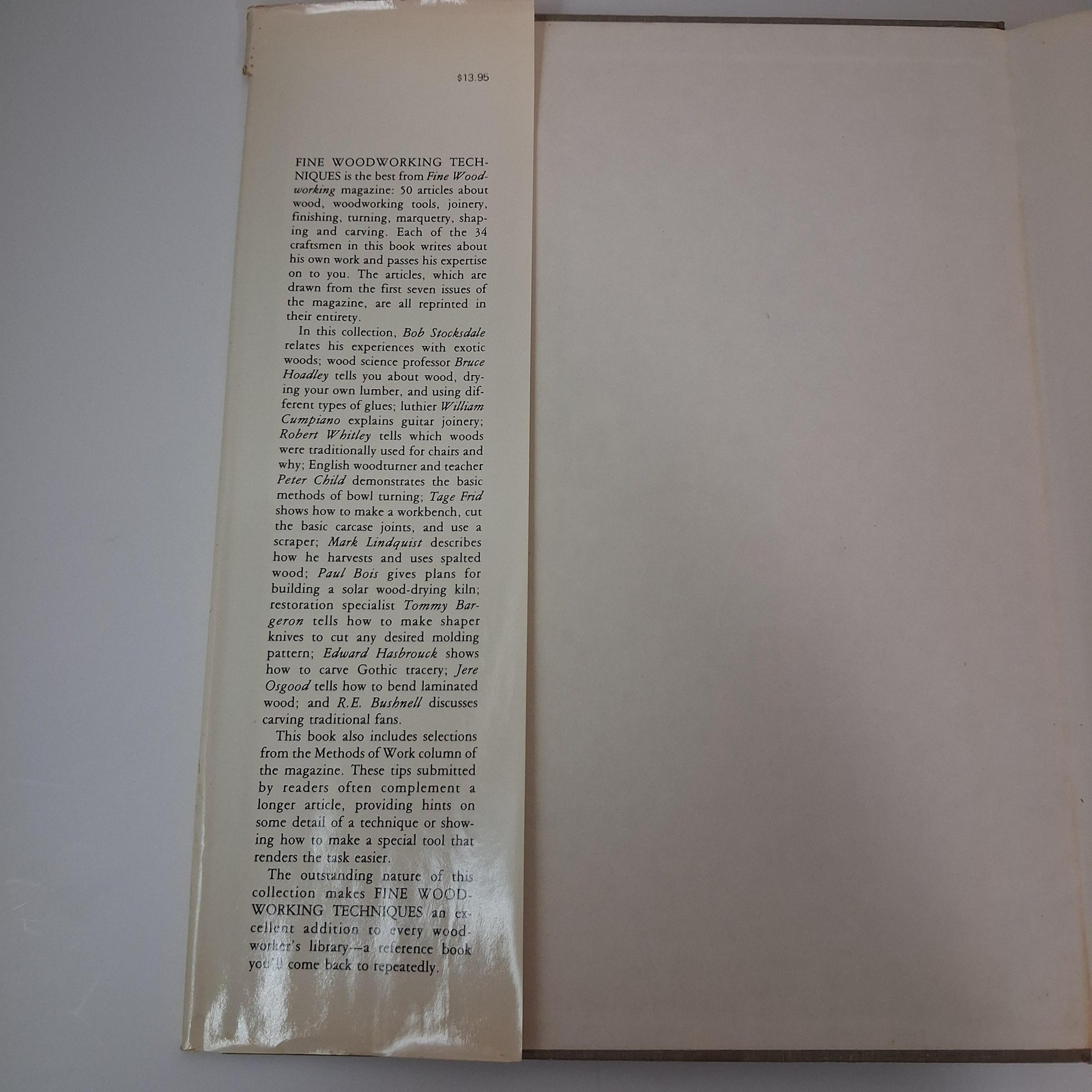 Vintage Fine Woodworking Techniques The Taunton Press Cream HC DJ 1978 USA