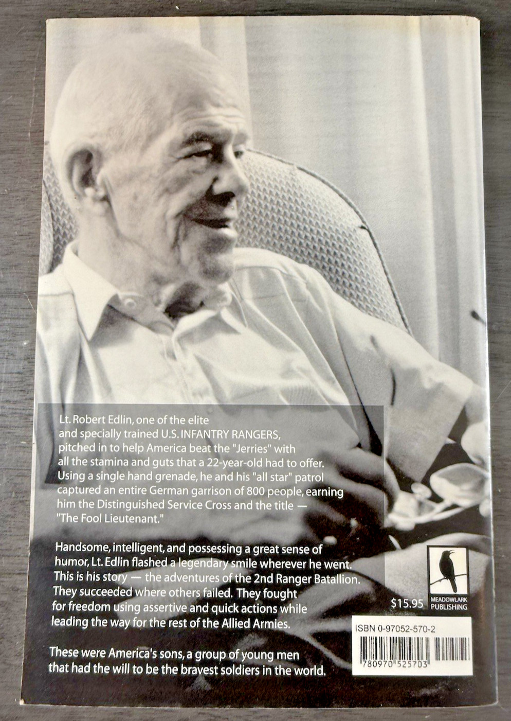 Signed 1st Ed The Fool Lieutenant Robert Edlin WWII D-Day Ranger Memoir