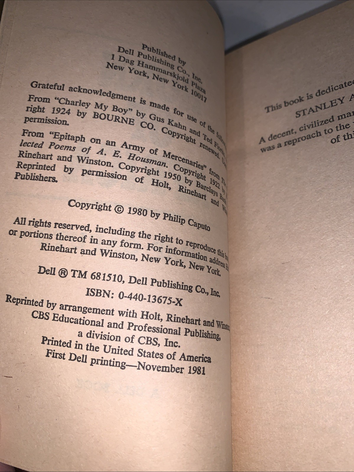 1981 Horn of Africa Philip Caputo Paperback