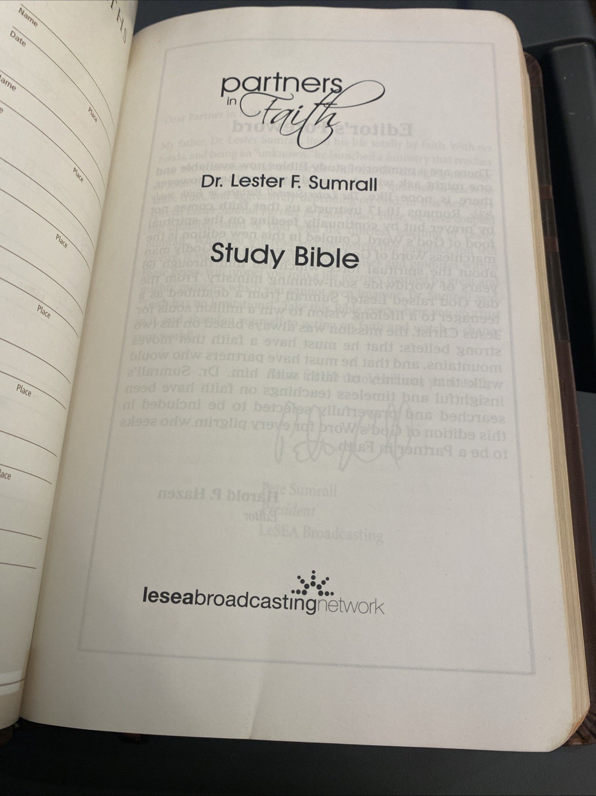 Partners in Faith Study Bible Red-Letter NKJV Lester Sumrall Faux Leather
