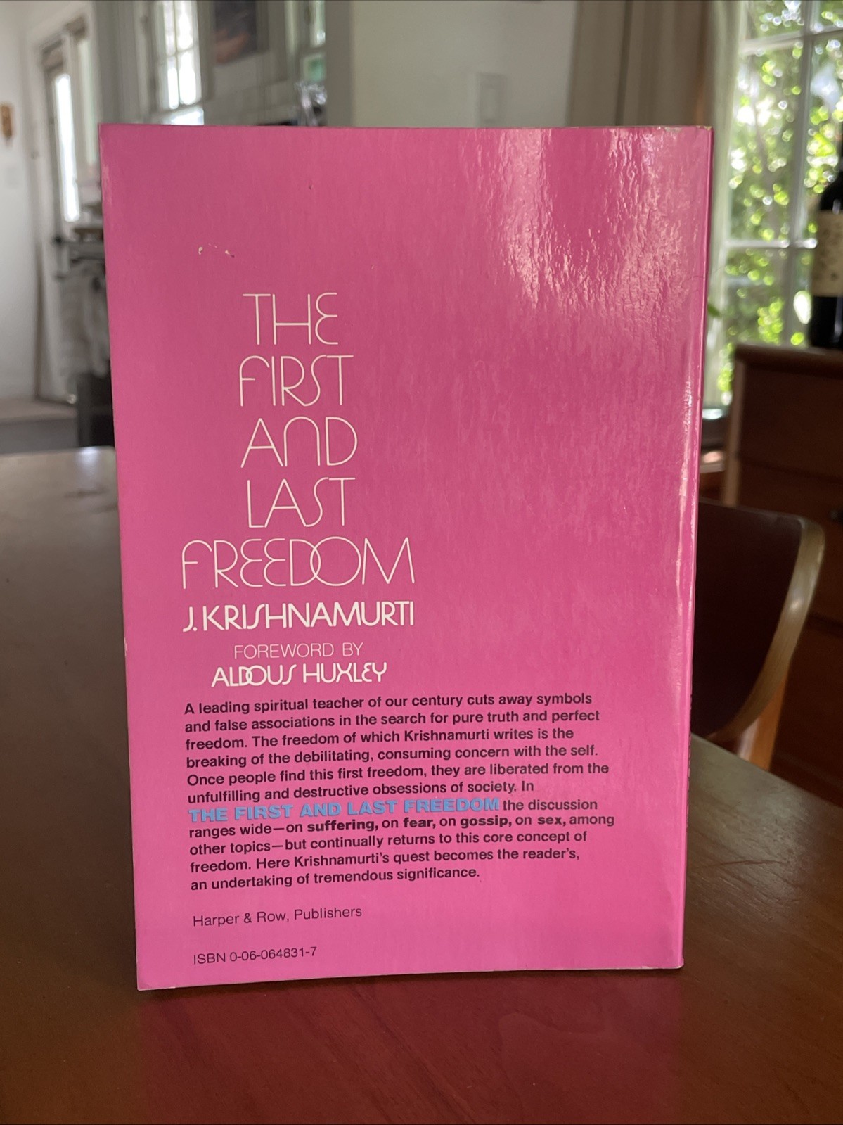 J. Krishnamurti The First and Last Freedom Aldous Huxley 1975 Vintage Paperback