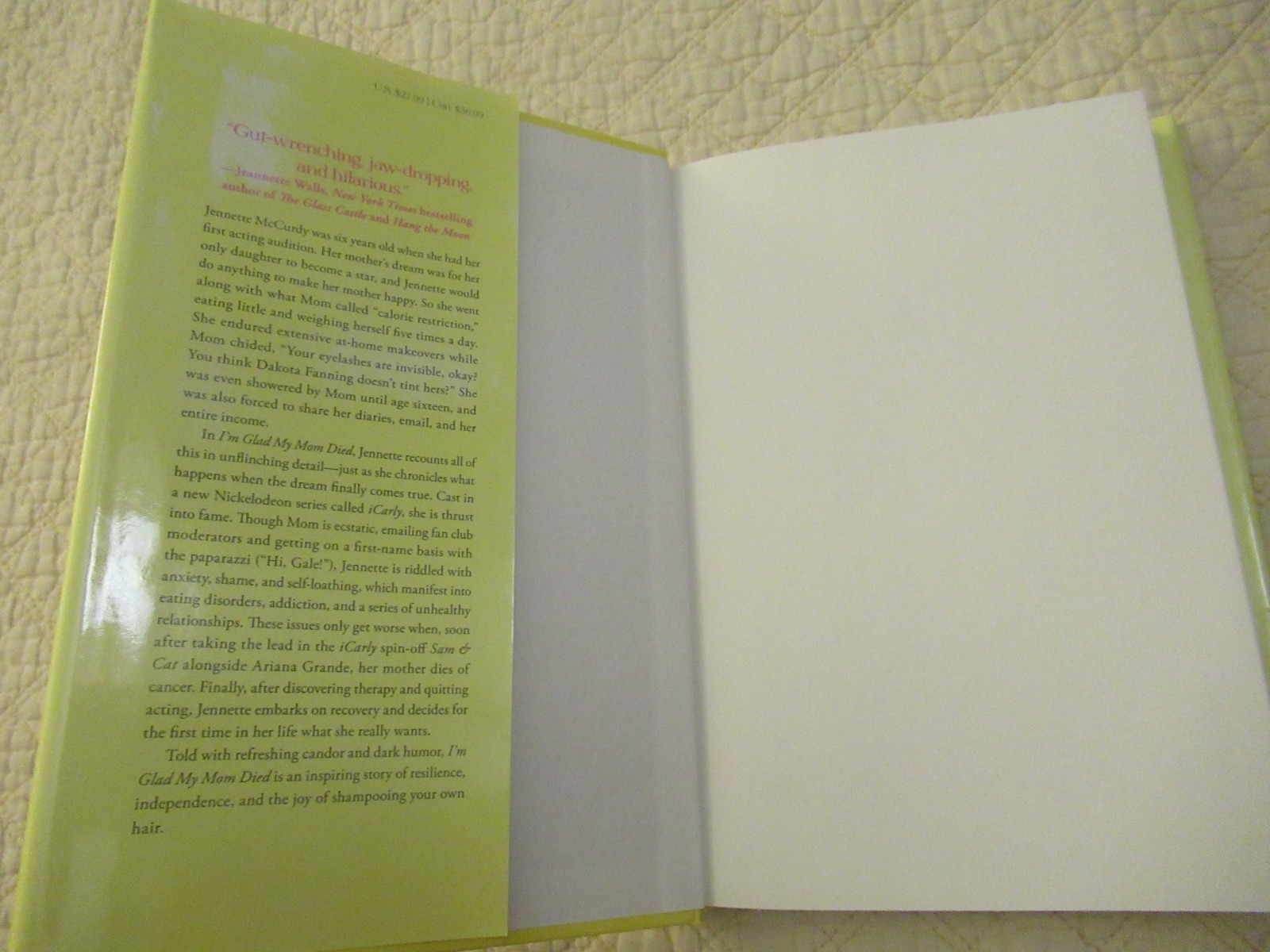 I’m Glad my Mom Died by Jennette McCurdy (Hardcover) (Like New)