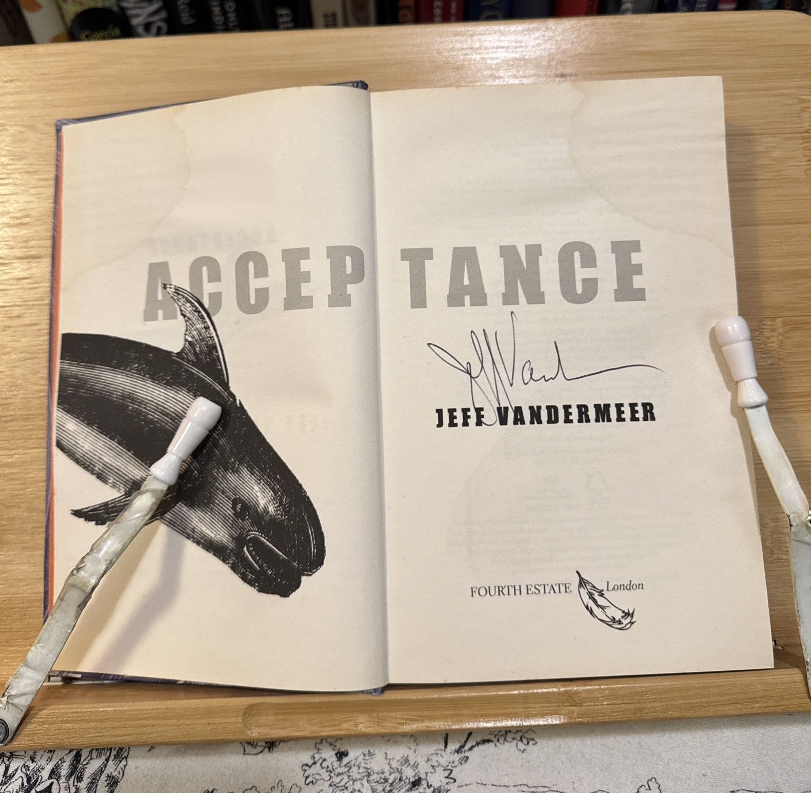 SIGNED! Acceptance – Jeff VanderMeer – First Edition/Print, Southern Reach, POOR