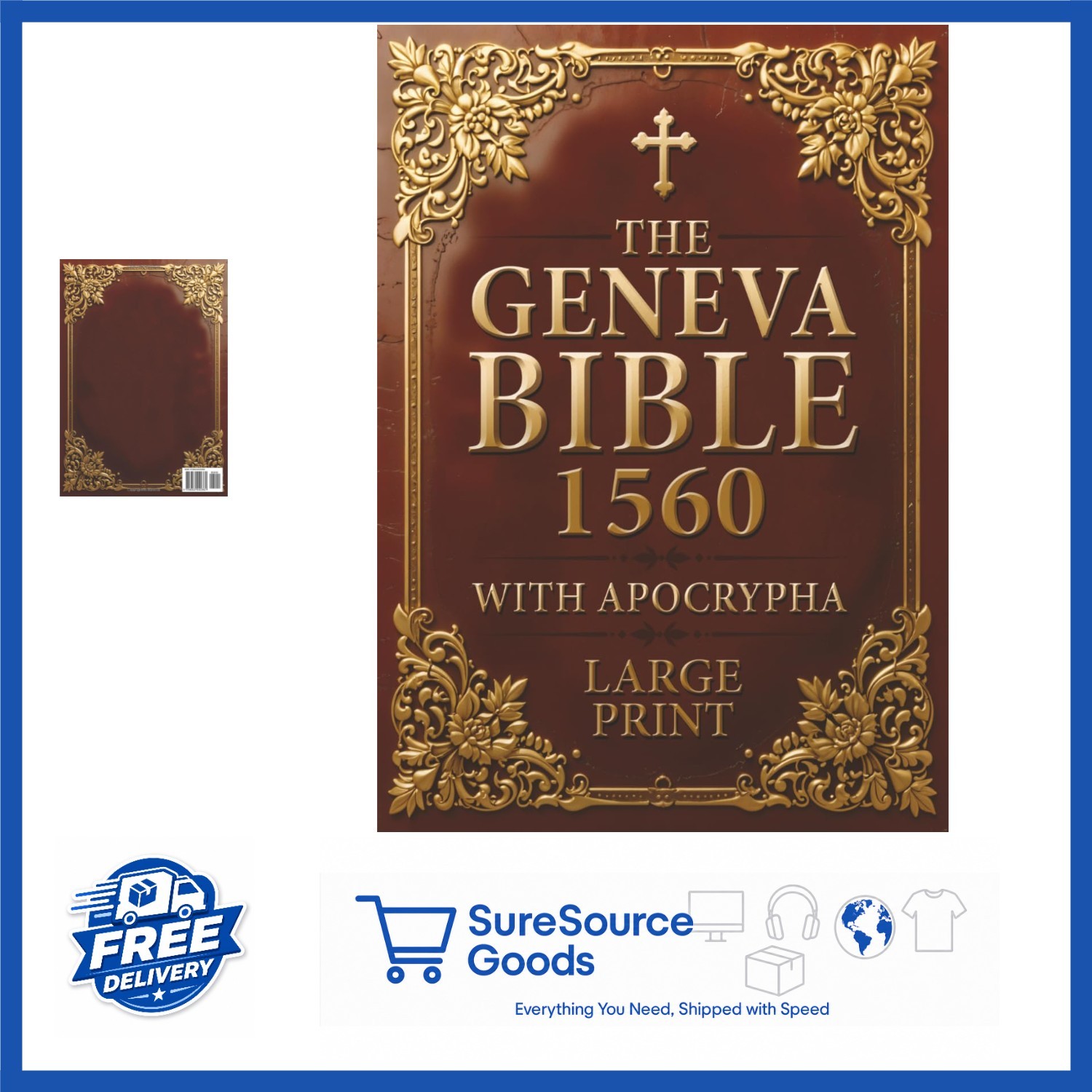 Geneva Bible 1560 Large Print Edition Old New Testament Apocrypha 779 Pages