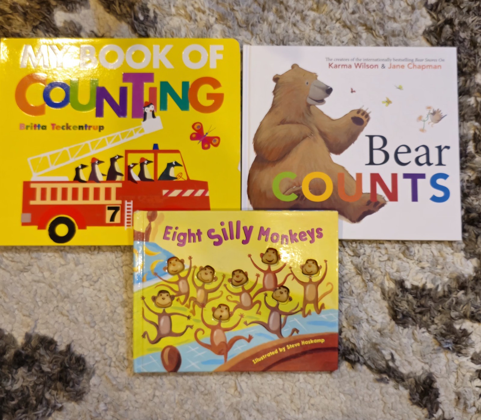 Counting Board Books Lot: My Book of Counting, Bear Counts, Eight Silly Monkeys