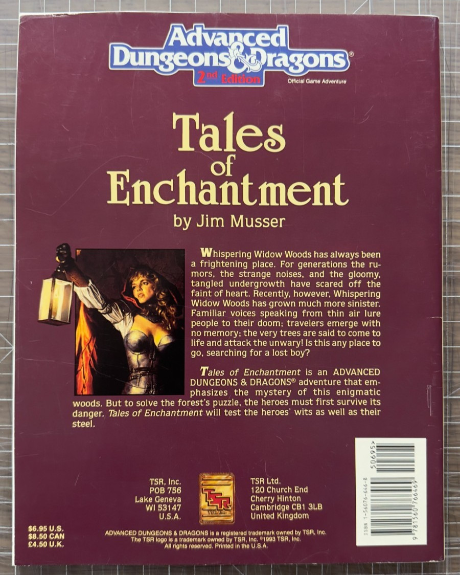 Tales of Enchantment by TSR Inc. Staff 2nd Edition 1993 Book Game Adventure