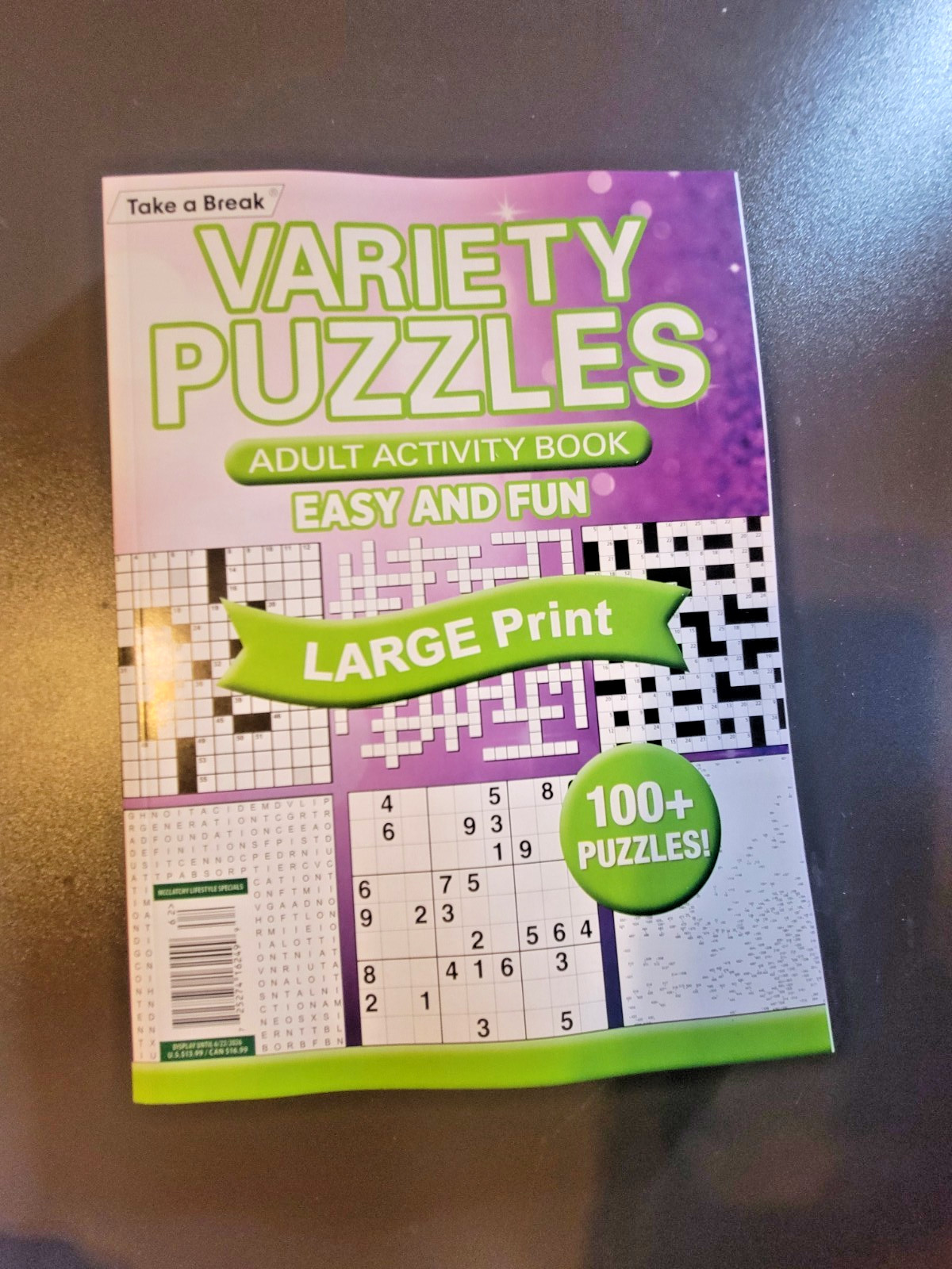 Variety Puzzles by Take-A-Break – Adult Activity Book – 100+ Large Print Puzzles