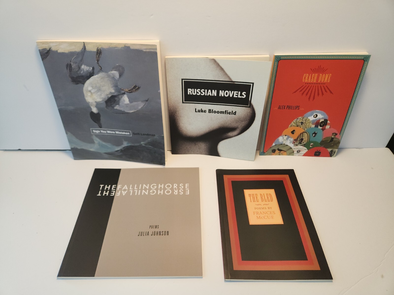 Lot of 5 poetry ~ FACTORY HOLLOW PRESS ~ Bled Falling Crash Russian Mistaken