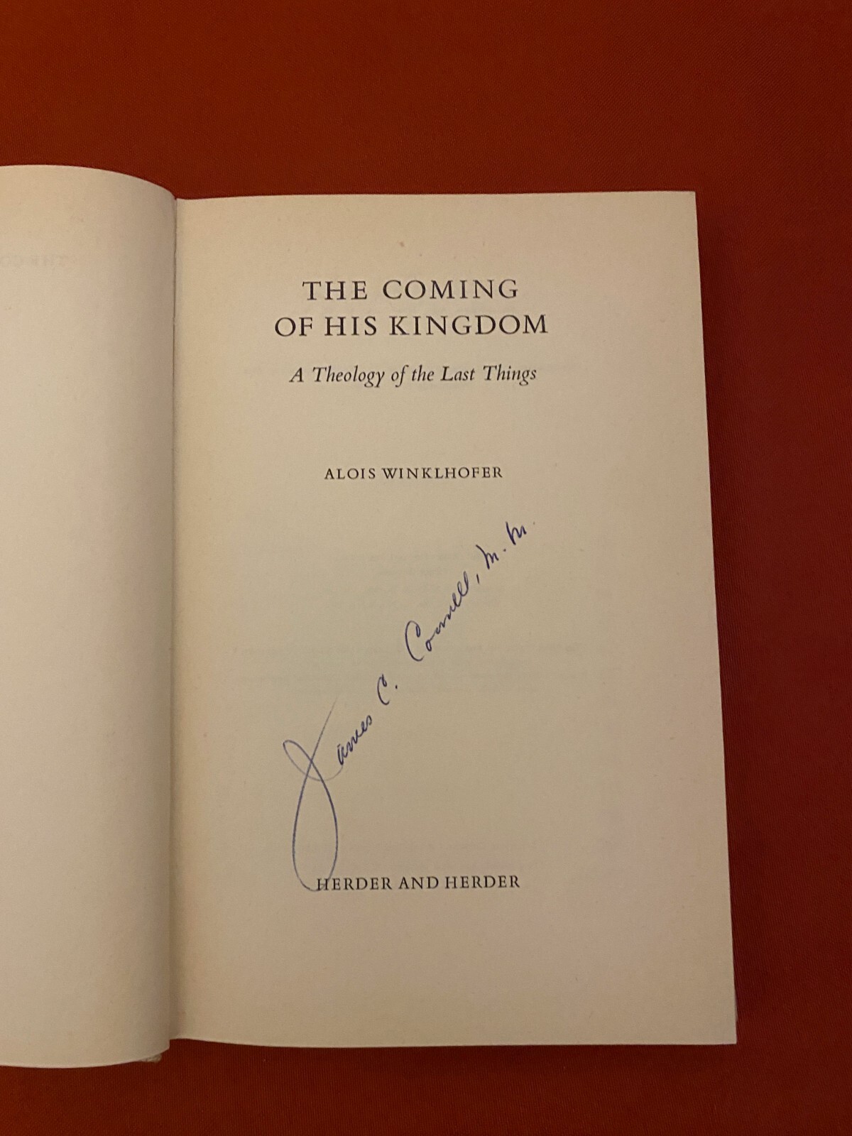 The Coming of His Kingdom by Alois Winklhofer (1963) – hbk., missing DJ