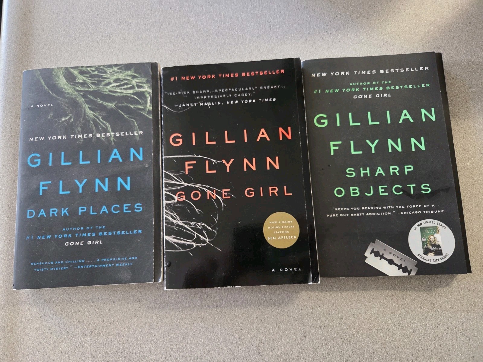 Gillian Flynn Lot Of 3 Books. Paperback. Mystery Thriller Suspense.