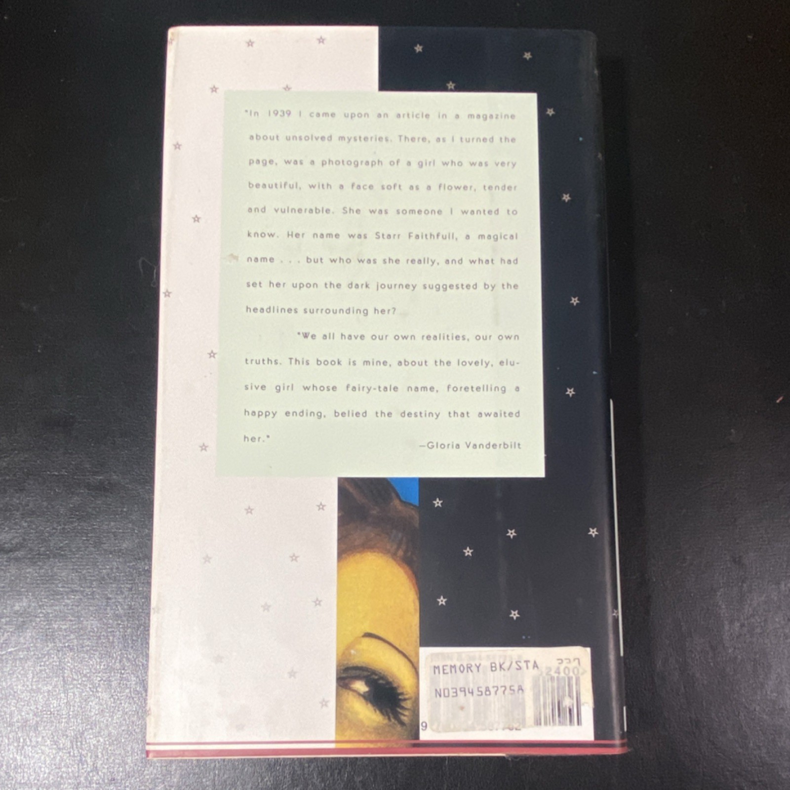 Gloria Vanderbilt The Memory Book of Starr Faithfull Hardcover Signed 1st Ed 19…