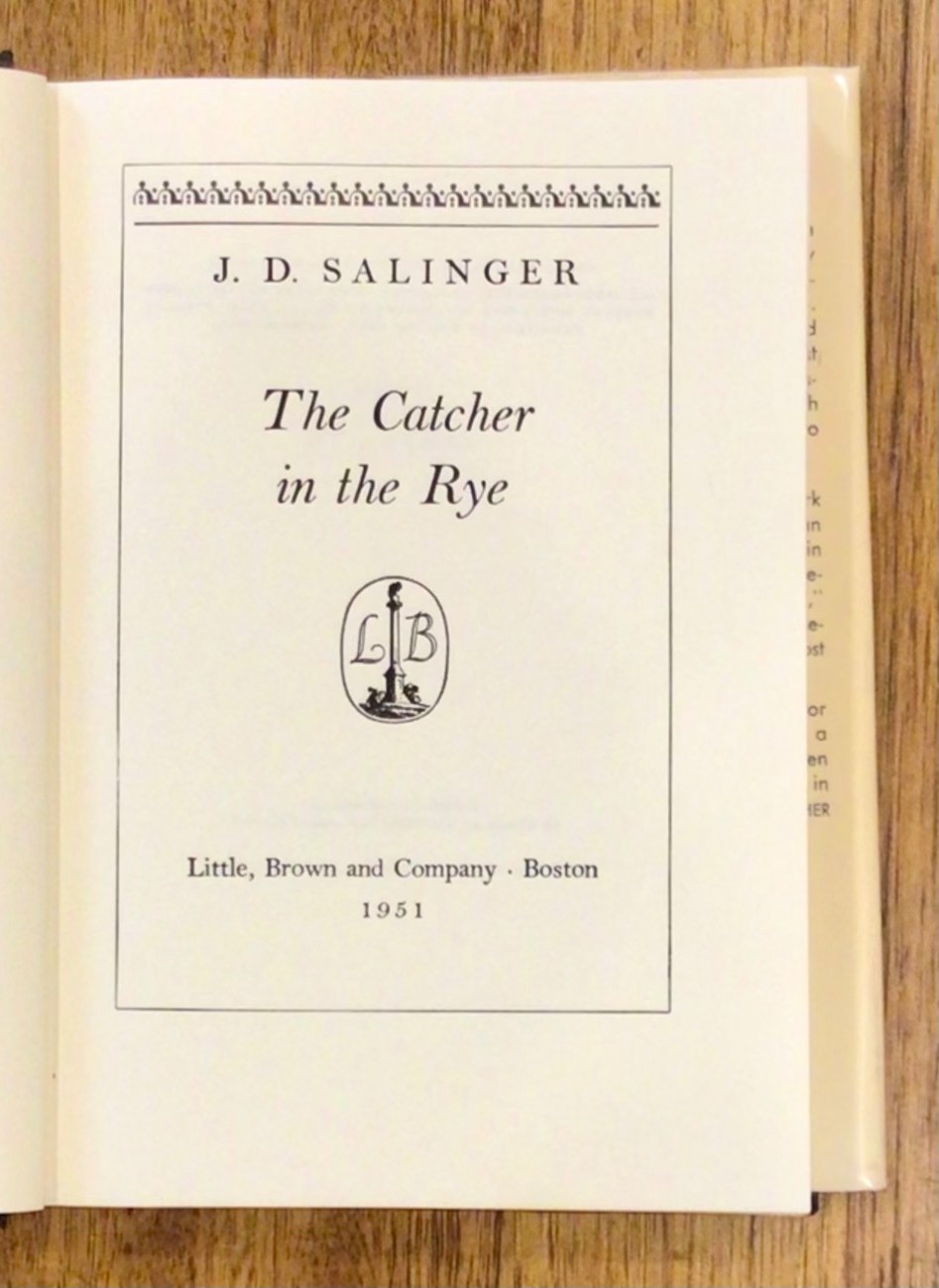 (1951) J.D. SALINGER: ‘The Catcher in the Rye’, BCE, Vg Hardcover w DJ