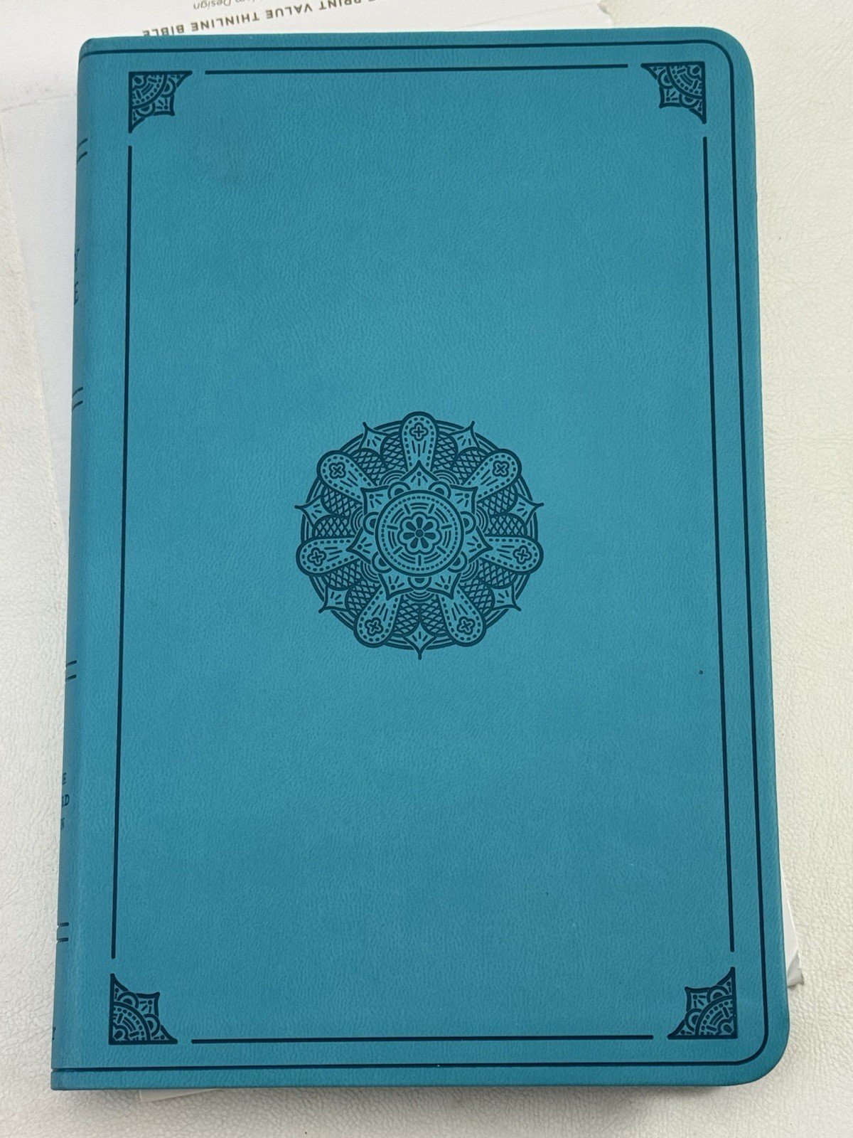 New ESV Large Print Value Thinline Bible (Trutone, Turquoise, Emblem Design)