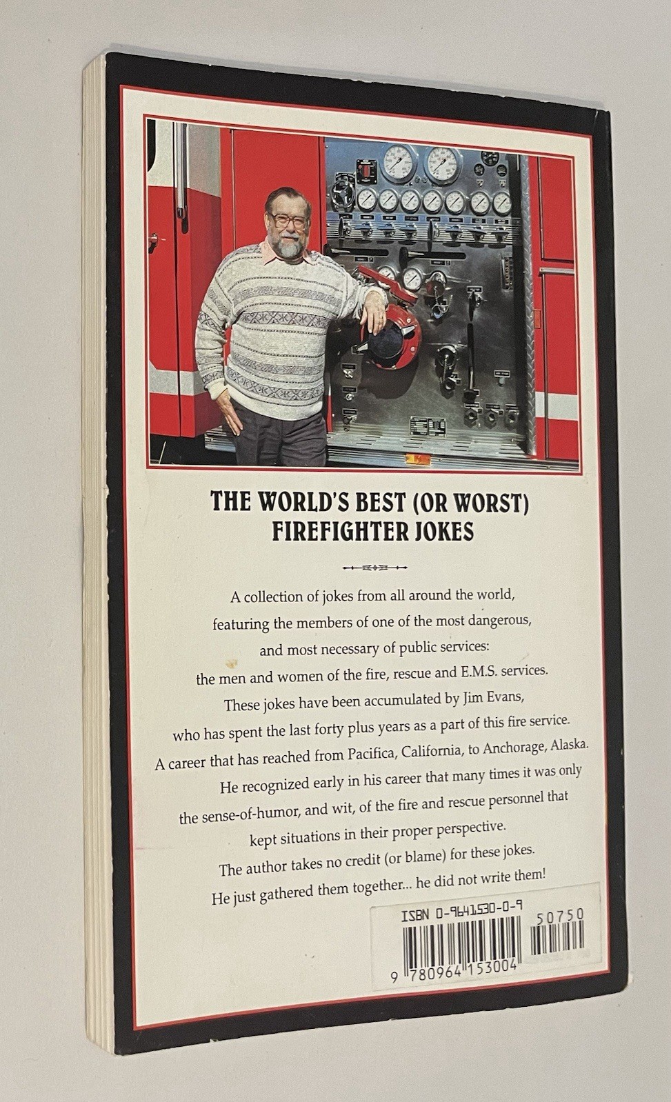RARE SIGNED World’s Best or Worst Firefighter Jokes James R. Evans FIRST EDITION