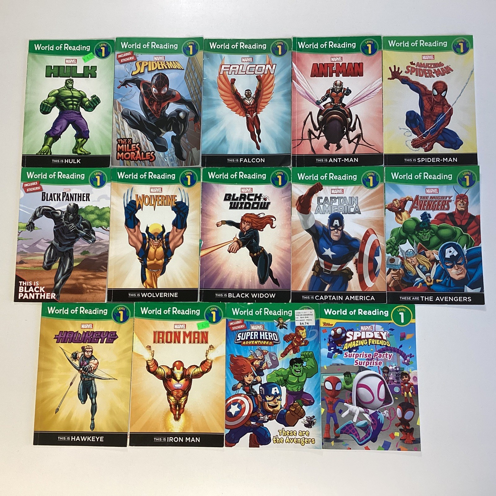 Marvel Level 1 World of Reading Reader Kindergarten 1st 2nd Grade 14 Book Lot