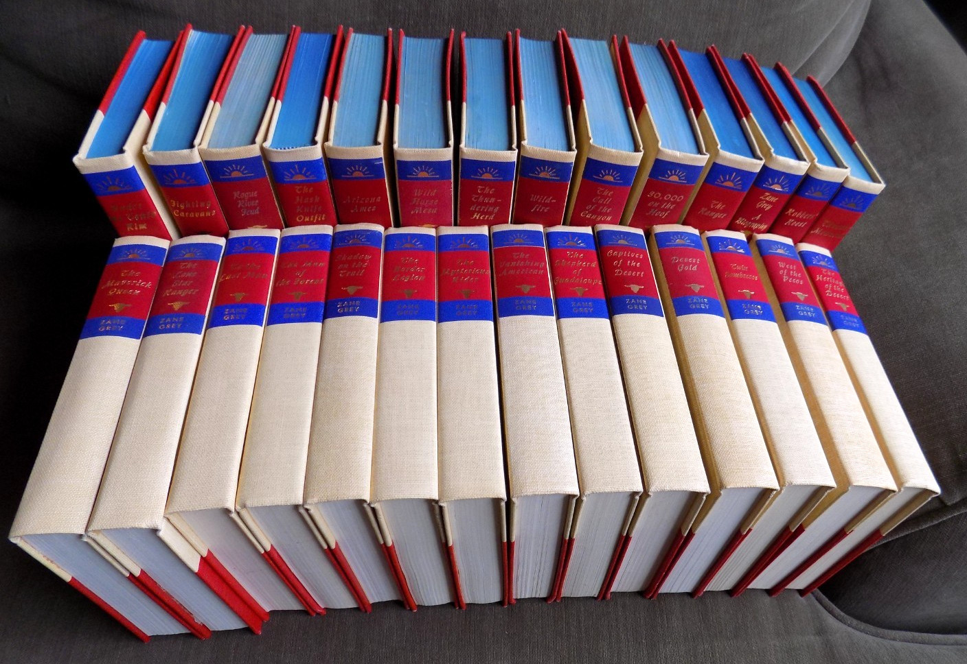Lot of Westerns By Zane Grey 28 Book Set Walter J. Black Hardcover Editions