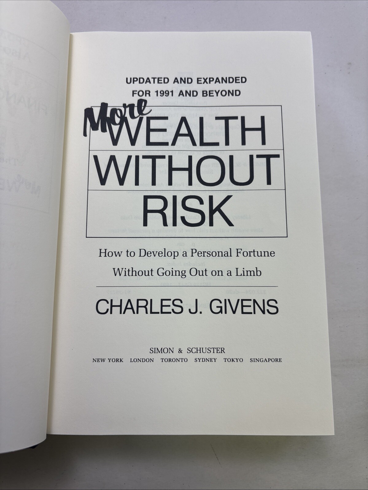 More Wealth Without Risk by Charles J. Givens (1991, Hardcover)