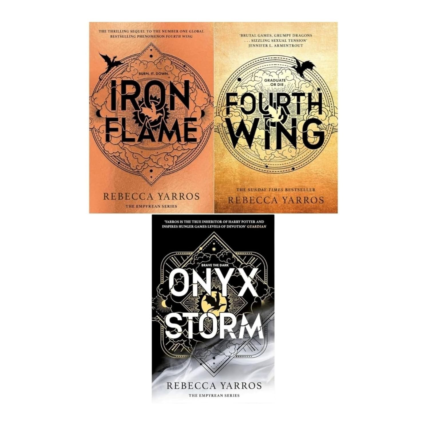 The Empyrean Series, by Rebecca Yarros. Three Like New Hardcovers