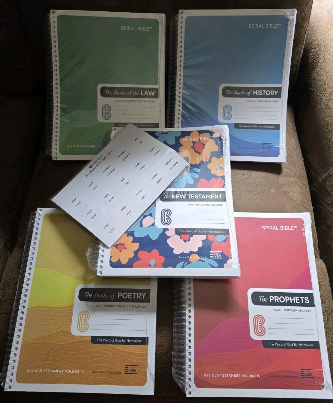 Spiral Bible KJV version- 5 book set w/ tabs- The word of God for notetakers
