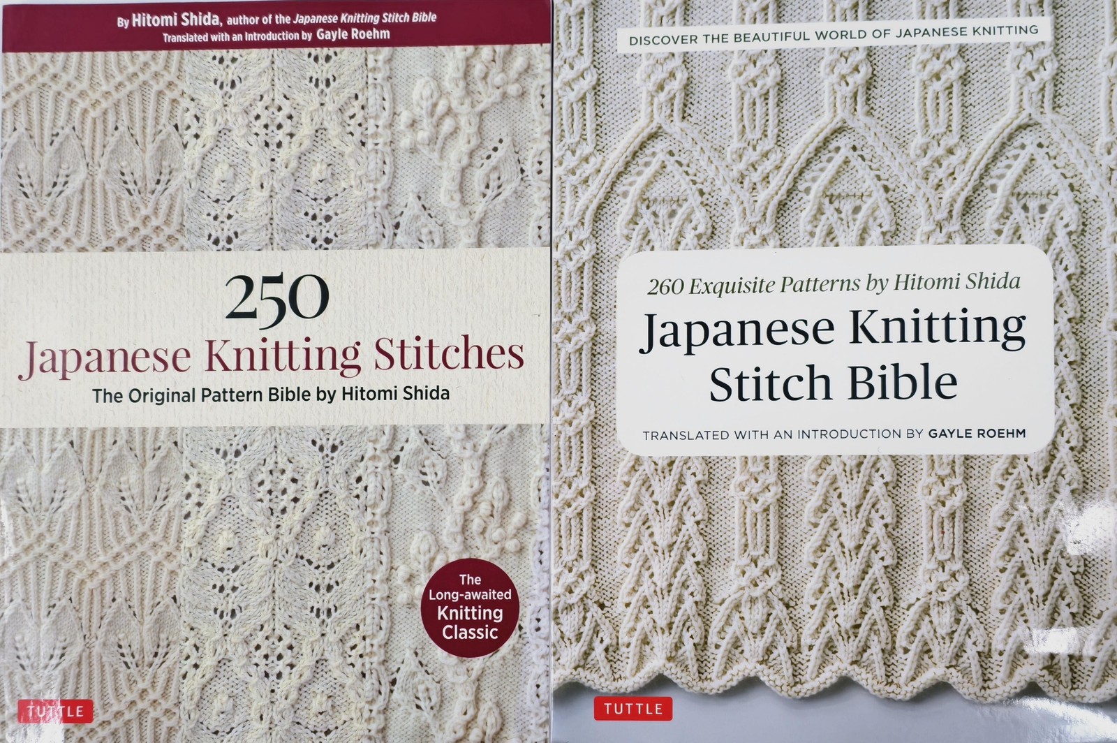 250 Japanese Knitting Stitches / Stitch Bible Hitomi Shida Gayle Roehm Lot of 2