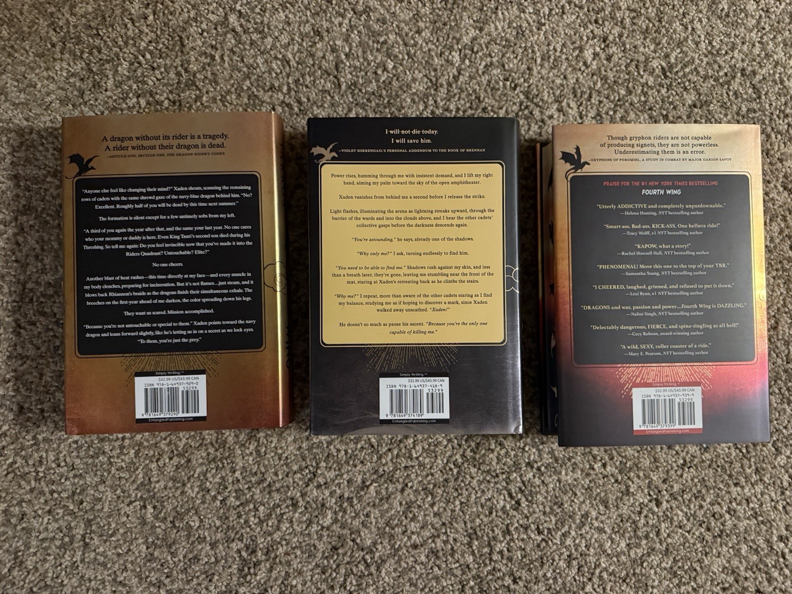 🔥 Rebecca Yarros Lot 3 Books (1st/2nd Edits) Iron Flame/Fourth Wing/Onyx Storm