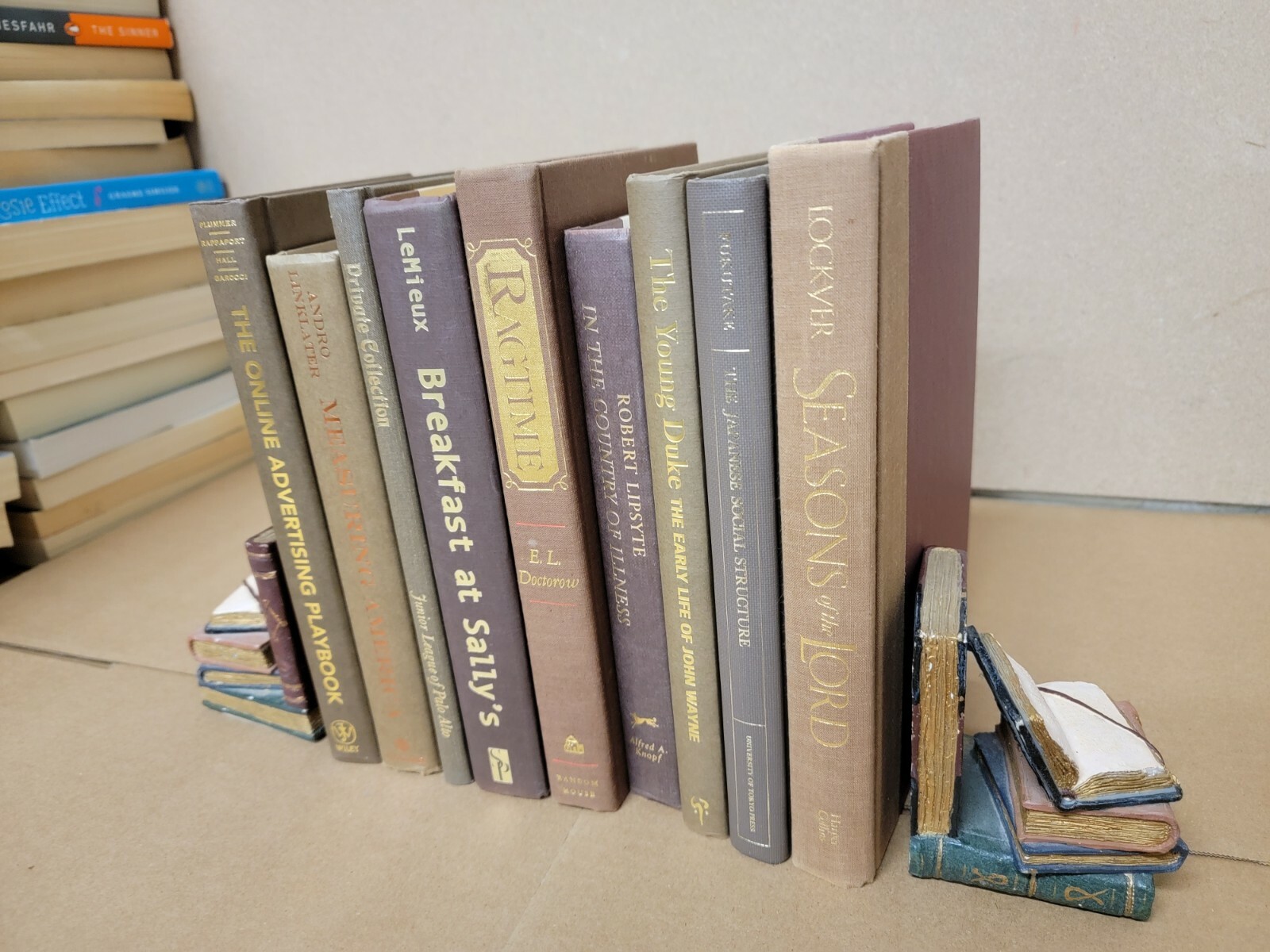 Lot of 6 Hardcover BROWN Shades Mix Books for Staging Prop Decor Modern Design
