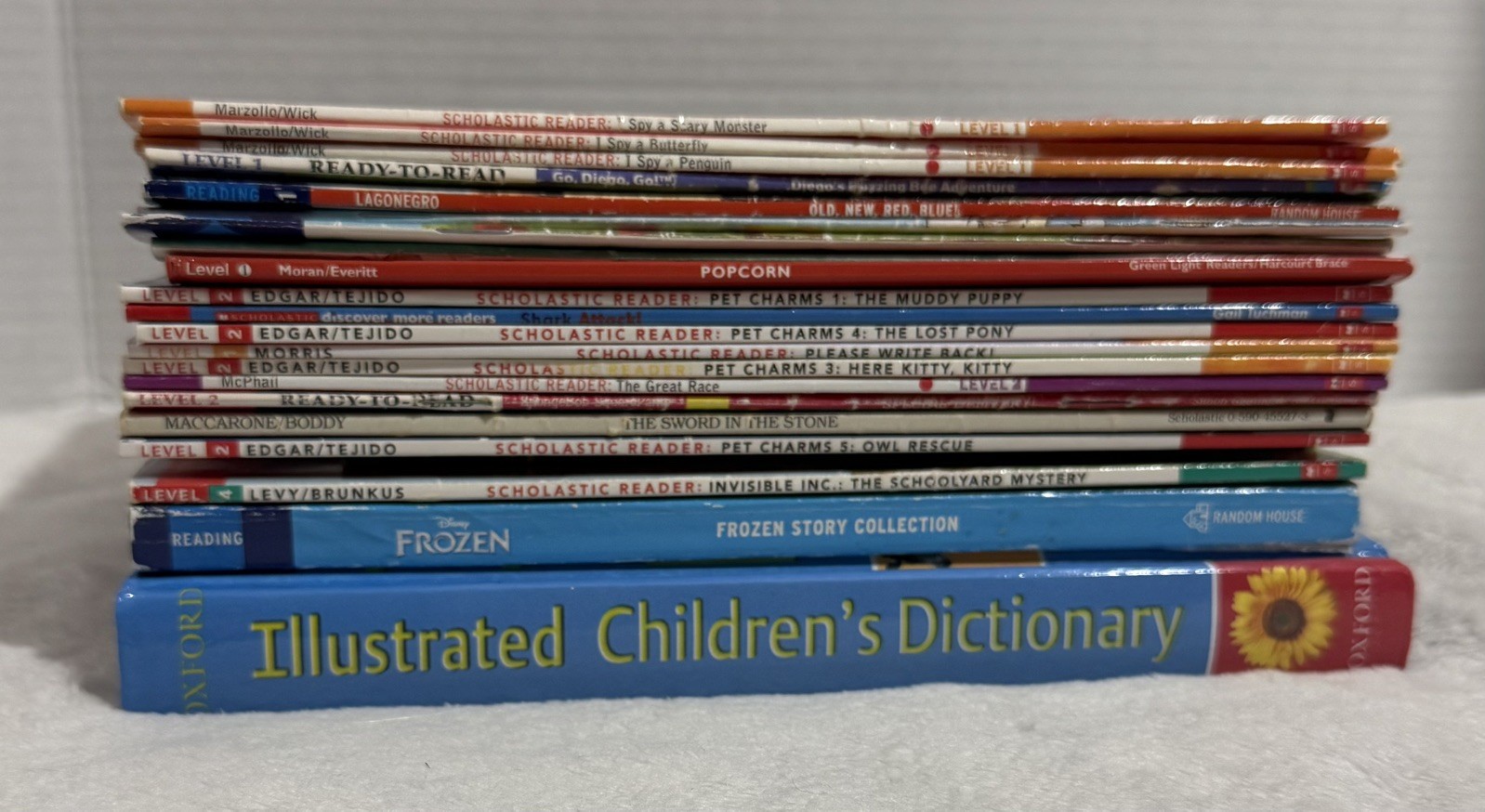 Lot of 22 Scholastic CARS – FROZEN – Level Readers – OXFORD DICTIONARY Good Cond