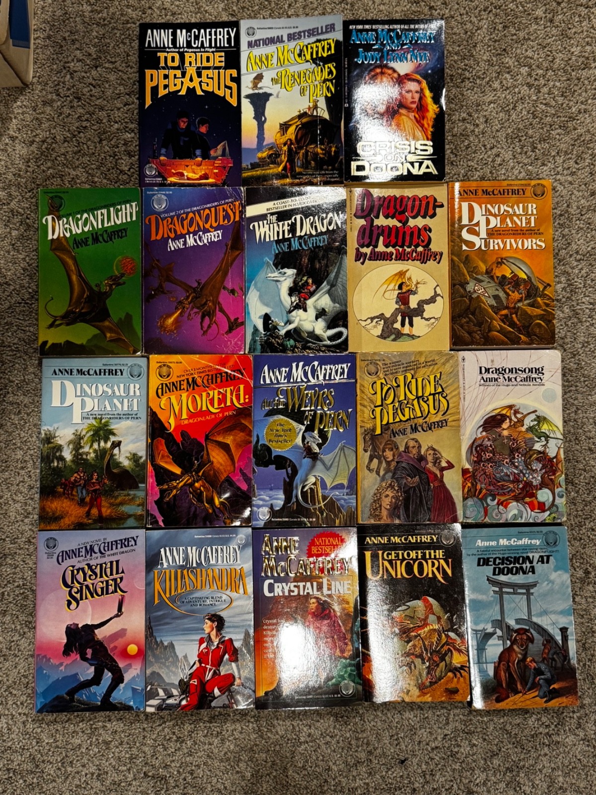 Anne McCaffrey Lot – 18 Books – Dragonriders Doona Dragons Dino Planet – Vintage