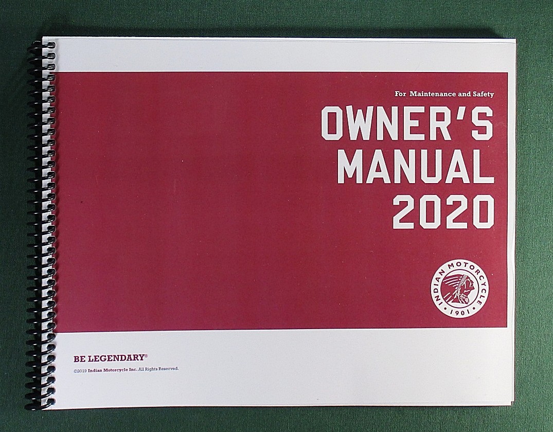 2020 Indian Springfield Rider’s Manual with Protective Covers