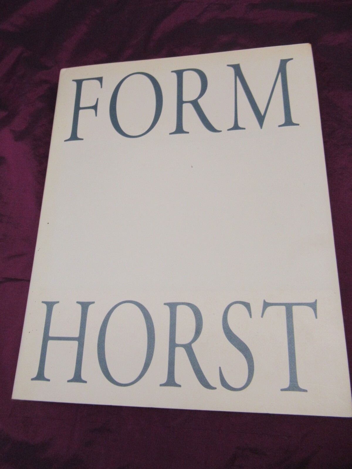 FORM: HORST First Edition 1992 Twin Palms Hardcover Book – LE 5000 Copies
