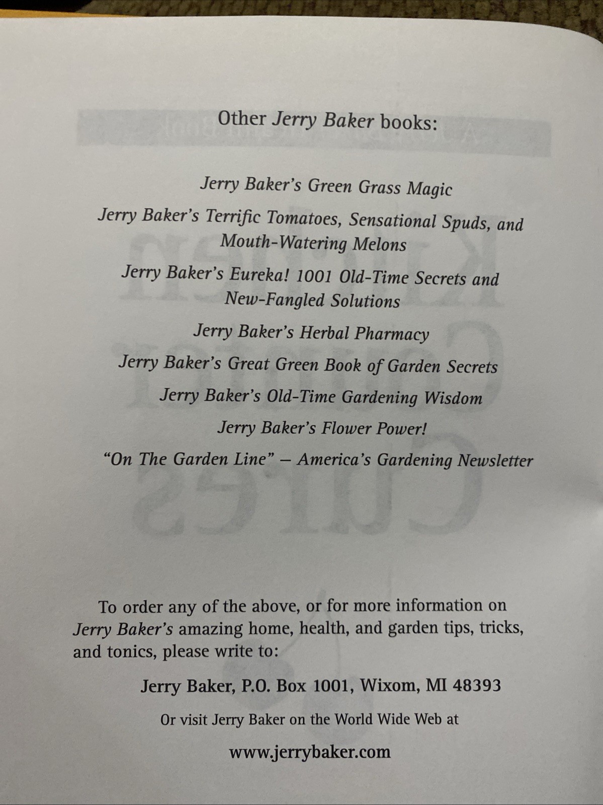 Jerry Baker’s Giant Book of Kitchen Counter Cures (2004, Hardcover)