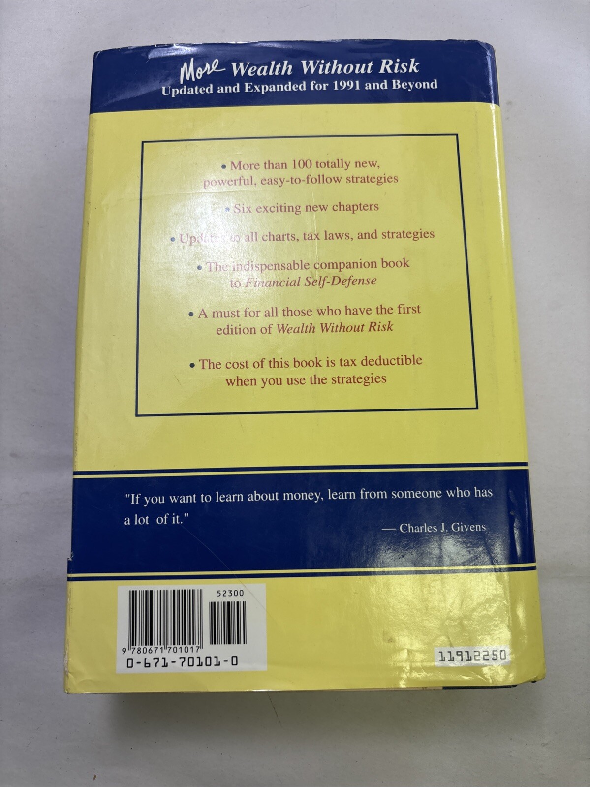 More Wealth Without Risk by Charles J. Givens (1991, Hardcover)