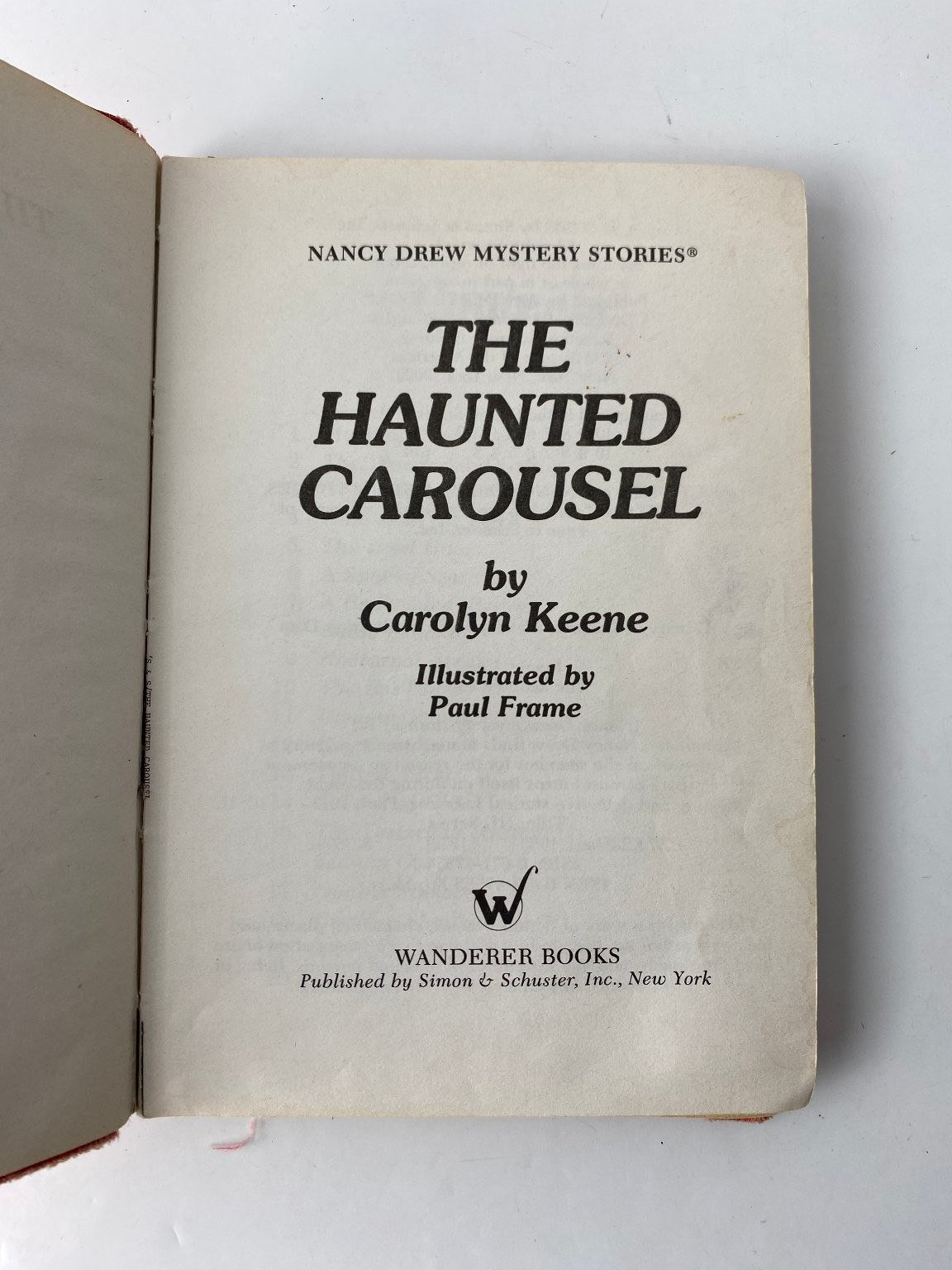 Haunted Carousel Nancy Drew Mystery Stories Carolyn Keene 1983 Wanderer Books