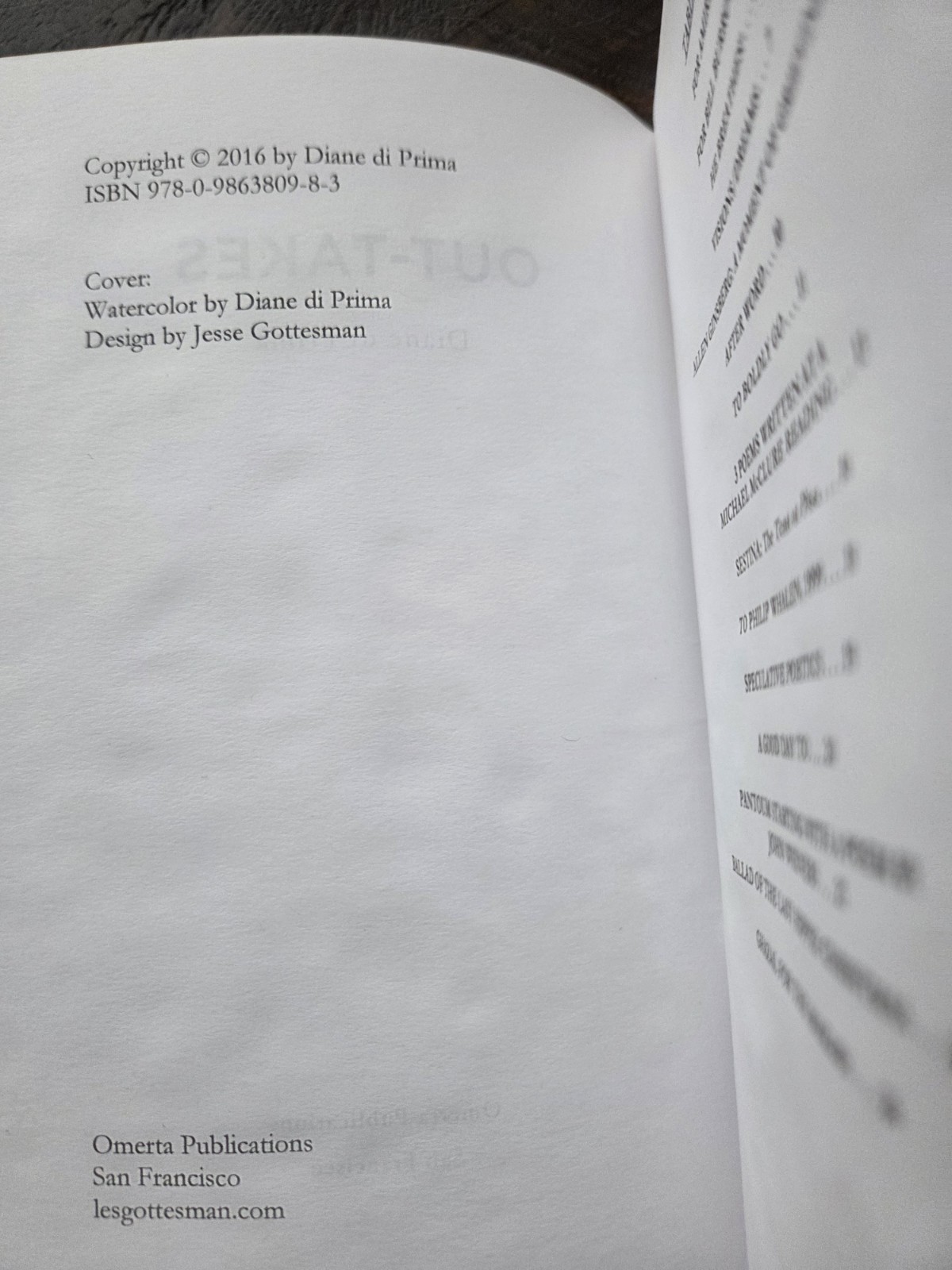 Out-takes Diane di Prima
