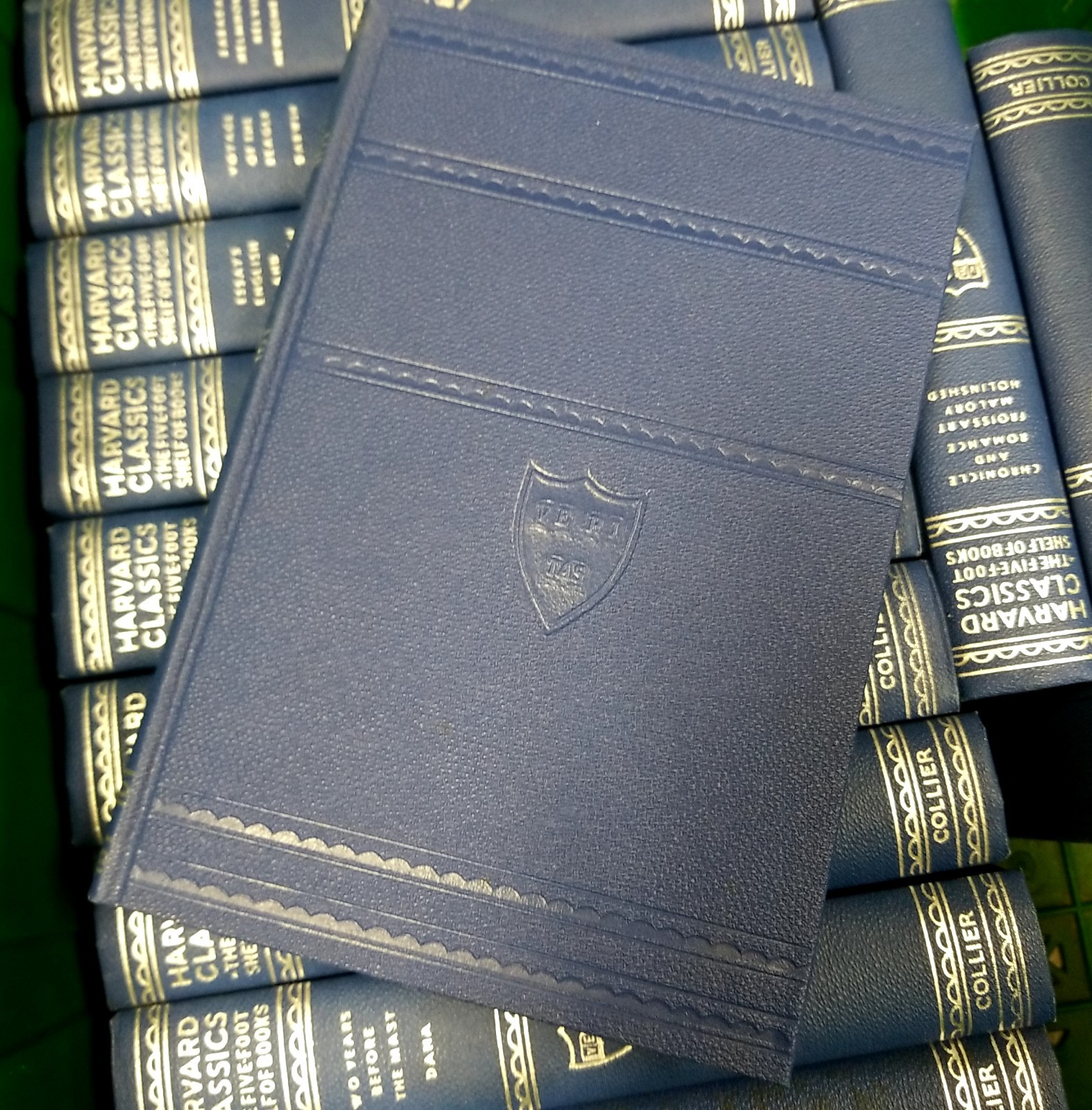Harvard Classics Five Foot Shelf of Books Vols 21-35 EUC 1910 Blue Silver HC Col