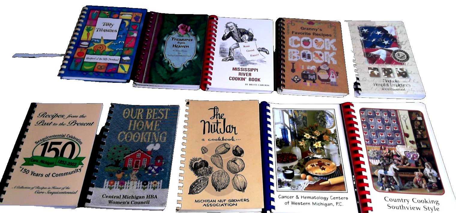 Lot 14 of TEN Vintage Church, Spiral Bound Recipe COOKBOOKS : 7 from MICHIGAN
