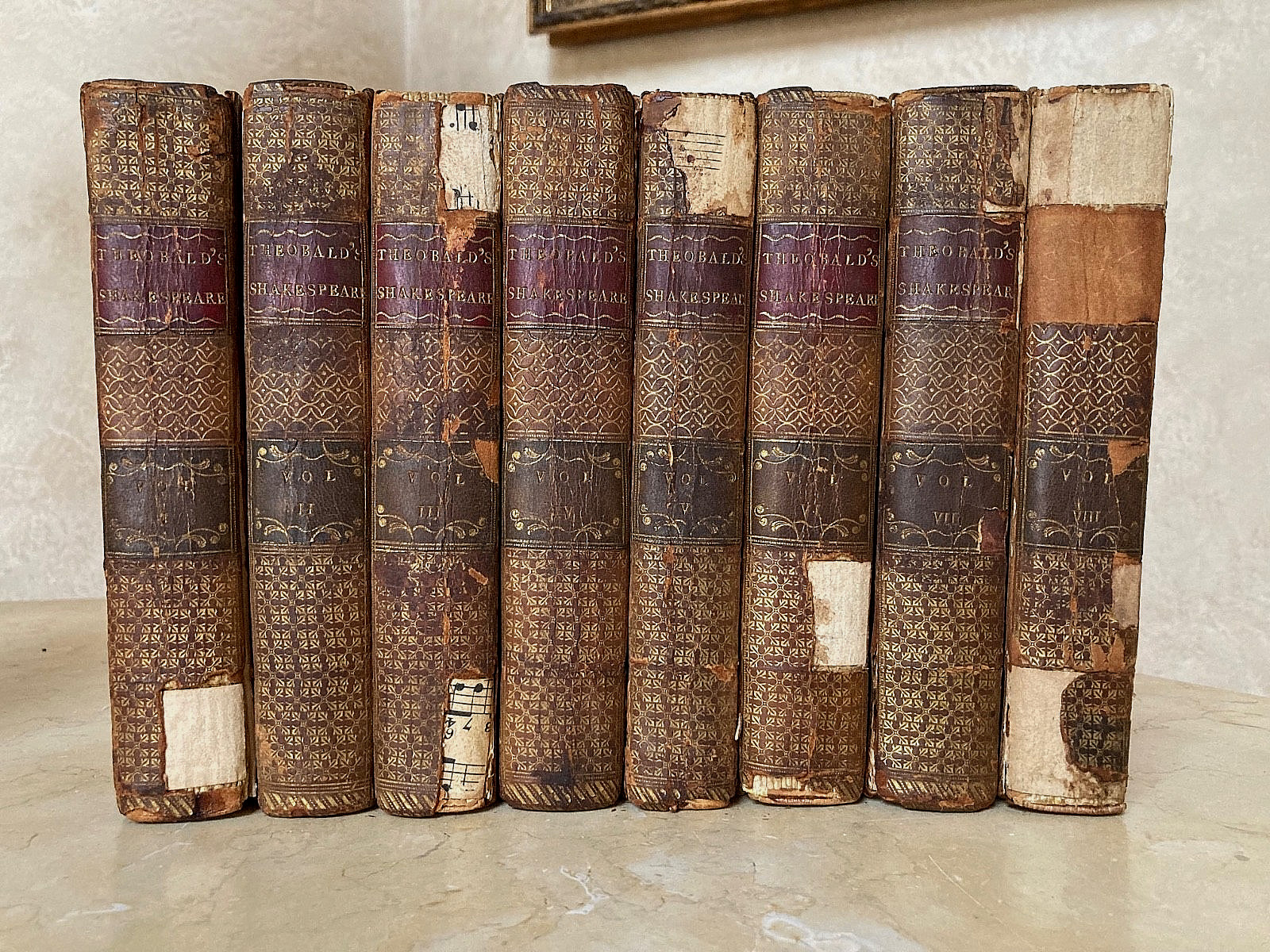 THE WORKS OF SHAKESPEARE: IN EIGHT VOLUMES By Mr. THEOBALD 1773 (LONDON)