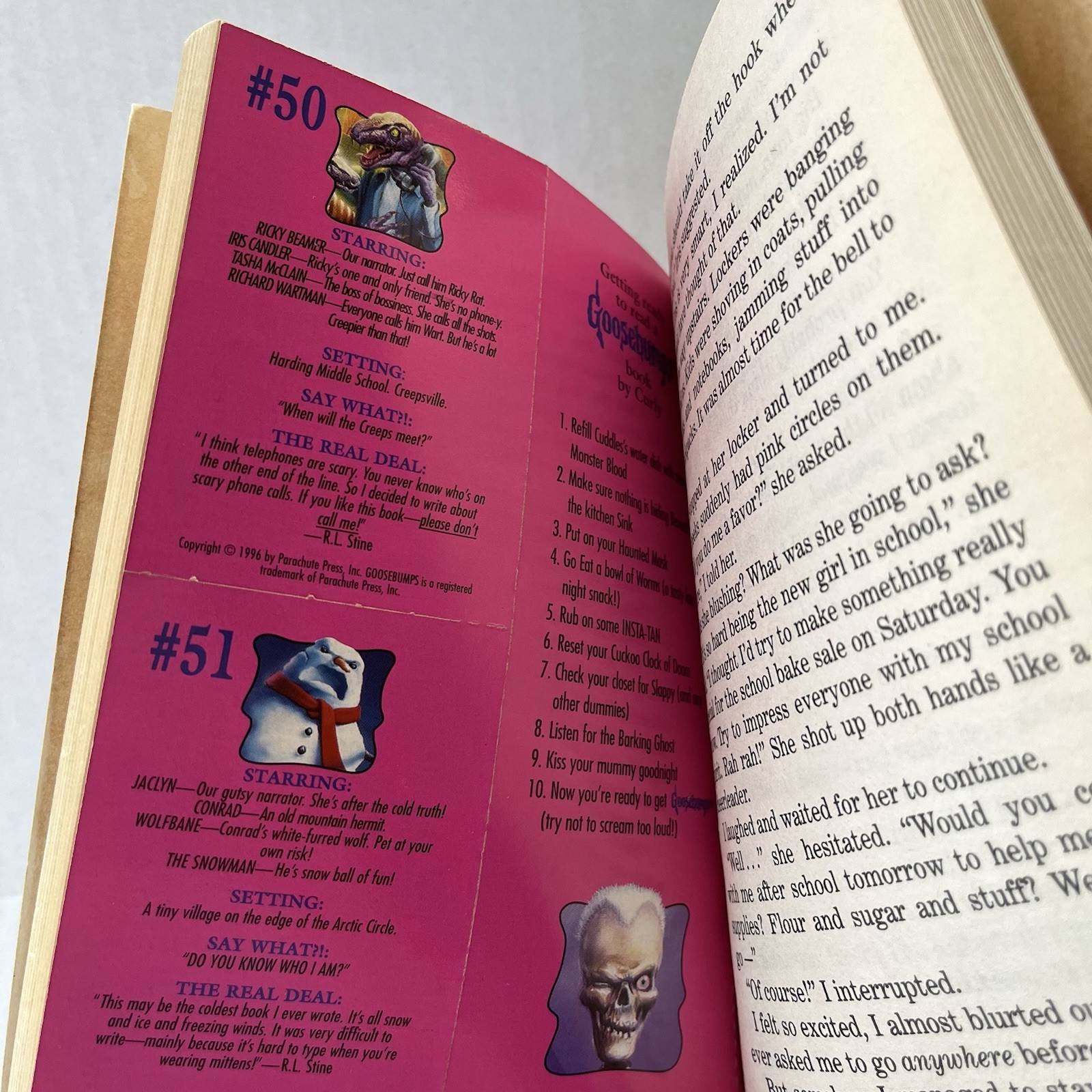 Goosebumps Calling All Creeps #50 With Cards And Bookmark 1996 First Print PB