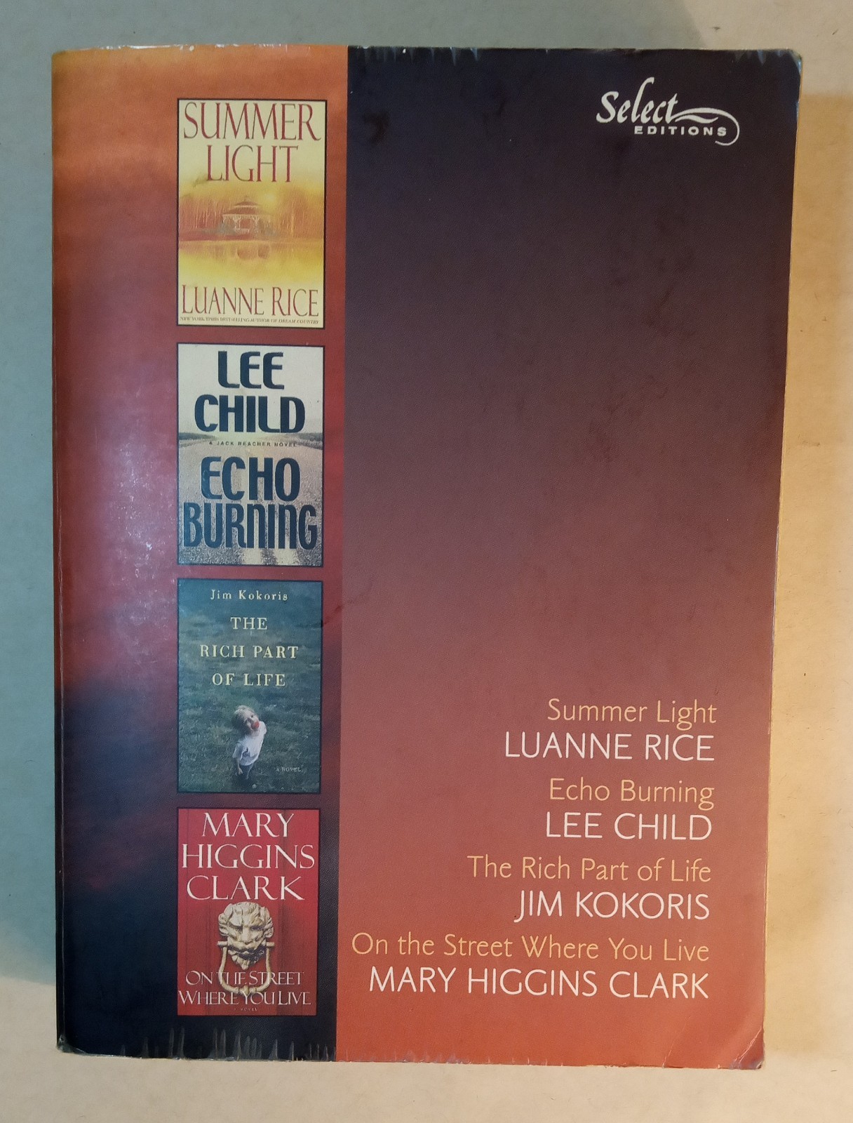 Reader’s Digest Select Edition Book. 4 Stories In 1. 574 Pages. 2001