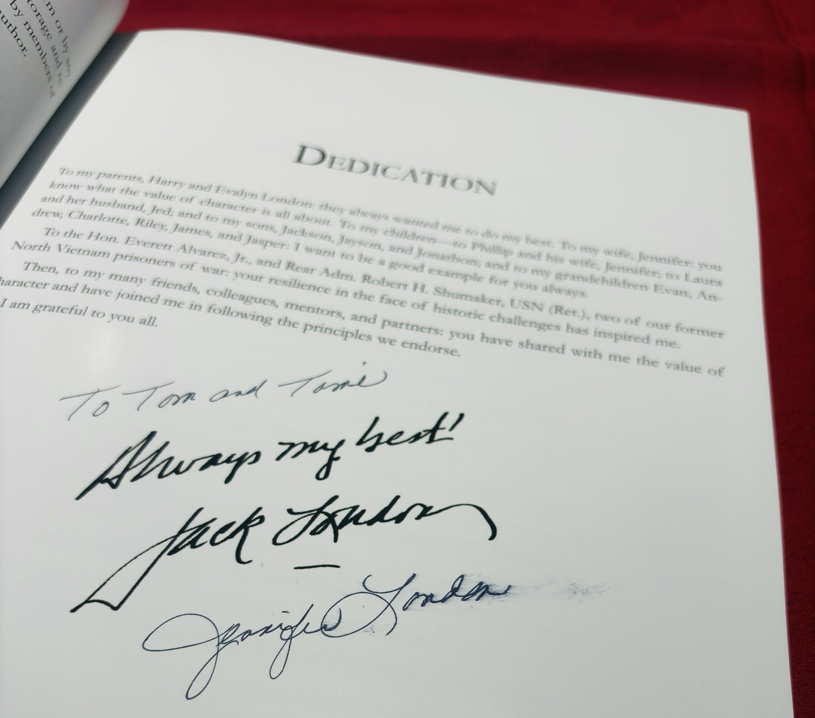 Profiles in Character by Dr. J. Phillip London Hardcover Fortis Signed Edition
